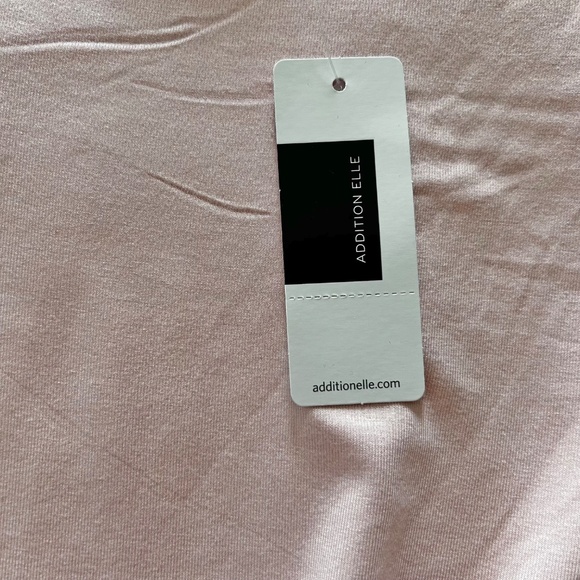 TOP, MOCK NECK, CHALK PINK, SIZE 4X, SHORT SLEEVES, MICHEL STUDIO for ADDITION - Picture 3 of 11